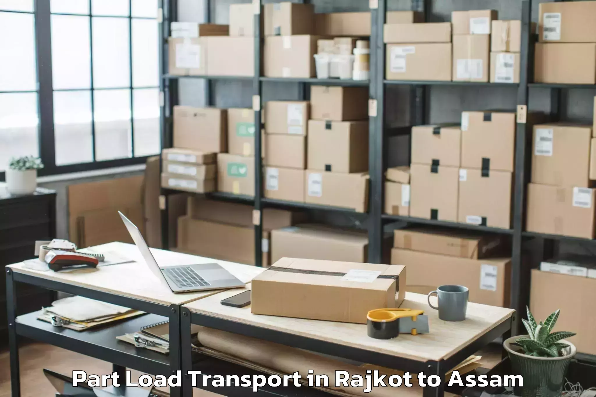 Book Rajkot to Biswanath Chariali Part Load Transport Online